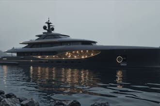 create photorealistic 3d yacht interior and exterior rendering