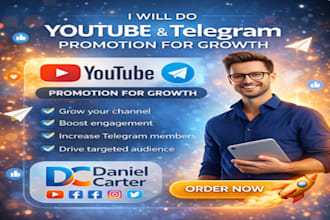 do youtube channel promotion and telegram promotion for growth