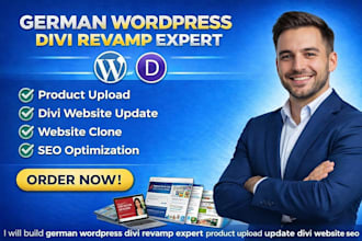 german wordpres divi revamp expert product upload update clone divi website seo