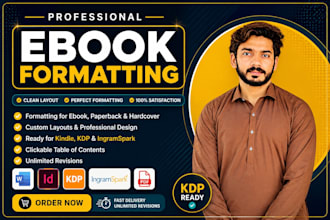 professionally format your book for KDP, ingramspark, lulu
