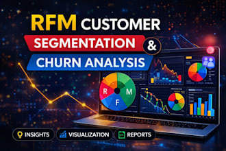 perform rfm customer segmentation and churn analysis dashboard