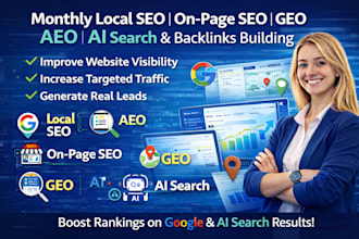 do monthly website local on page GEO aeo SEO backlinks building for ai search
