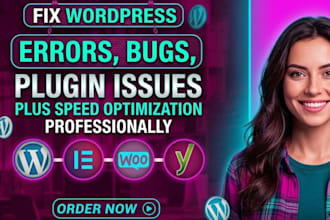 fix wordpress errors elementor woocommerce security speed issues fast bugs fix