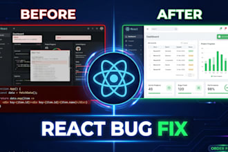 fix your react js bugs, errors and frontend issues as a react expert