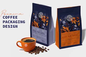 design premium coffee packaging and label for coffee brands