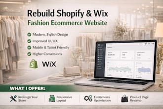 rebuild shopify wix layout fashion online clothing boutique ecommerce website