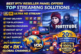 deliver reseller panel, dream 4k, trex, strong 8k, lion ott, website, playlist