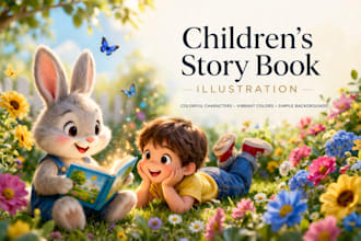 create colourful childrens book illustrations