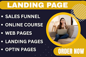 design landing page web sales funnel online course optin page responsive