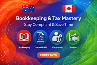 do australia and canada bookkeeping bas gst hst fbt stp payroll and tax filing