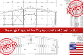 prepare architectural, structural and mep drawings for city permit approval