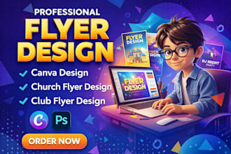 design flyer, sales flyer, event, brochure, club flyer design canva newsletter