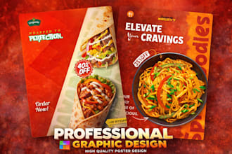 design professional food poster for your restaurant