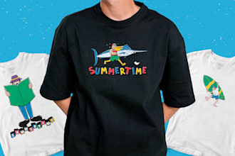 draw custom surrealism illustration for apparel design