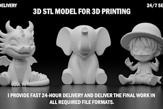 design 3d stl model for 3d printing and convert 2d image to 3d