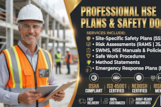 write risk assessment, method statement, rams, jsa, swms and hse plan