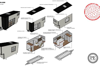design a smart tiny house floor plan with loft and space saving layout