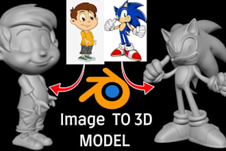 convert 2d image photo to 3d model art toy stl file for 3d printing