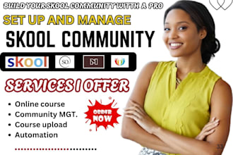 set up skool online course community skool community manager mighty network