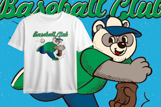 draw sports retro graphics illustration for apparel design