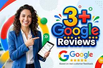 provide you 3 google reviews fast