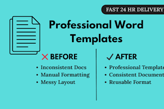 create a professional microsoft word template for your business