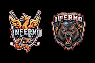 design a modern hockey logo for teams, clubs, or brands