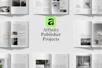 do affinity publisher designer project, ebook, brochure layout, book formatting