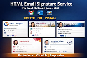 design a responsive html email signature for gmail outlook apple mail