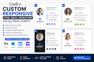 create a custom responsive HTML email signature for all email client