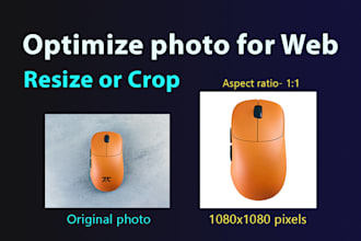 resize, crop and optimize photos for fast web load