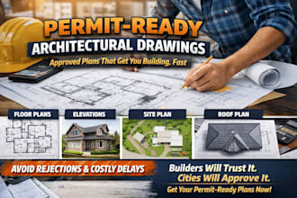 create permit ready architectural drawings for house, adu, remodel