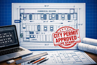 design professional architectural parking plan city permit site layout pe stamp