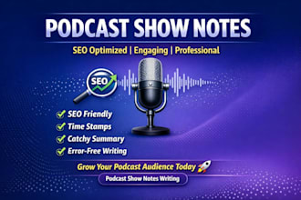 write SEO podcast show notes and timestamps to boost rankings