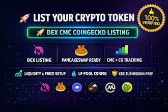 list crypto token on dex coinmarketcap coingecko and major trackers