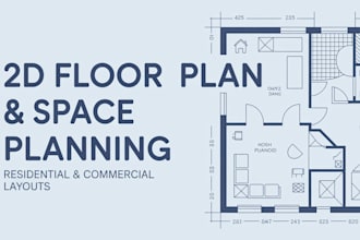 design 2d floor plans and space planning for residential and commercial projects