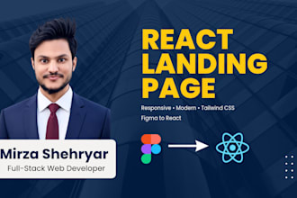 develop a responsive react landing page using tailwind CSS