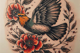 design a linear minimalist tattoo design
