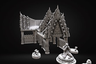 sculpt modular terrain,walls,rocks or tabletop building,dnd tabletop wargame,stl