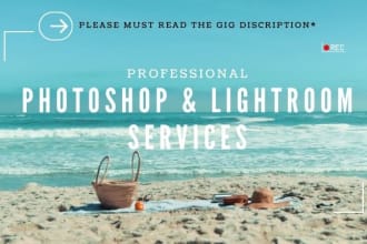 do photoshop and lightroom editing and background removal