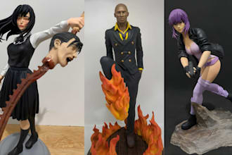 3d print and paint action figure miniature painting anime statue stl resin print