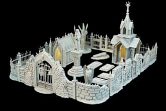 design 3d terrain,dnd terrrain,dnd village or ruins,tabletop gaming,dnd scenery
