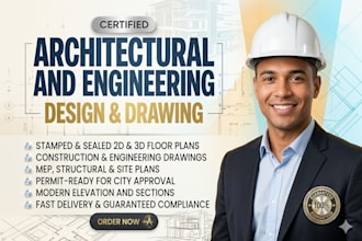 design custom residential architectural plan for tx il ca fl wa