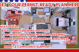 city permit ready drawing by licensed architect, colorado utah oregon pe stamp