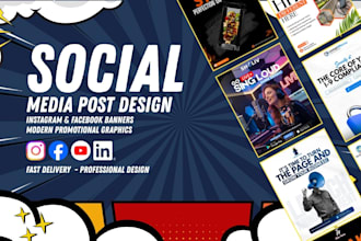 design eye catching social media posts and instagram banners