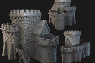 design dnd diorama terrain,tabletop fantasy building,scenery,ruins or rubble stl