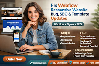 fix webflow responsive website bug seo update template develop expert figma edit