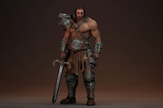model aaa character, game asset, realistic meta human character, armor model, ue