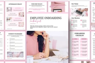 design welcome packet and employee handbook