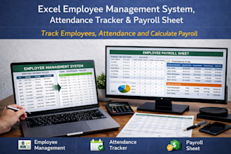 create excel employee management system, attendance tracker and payroll sheet